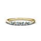 1 - Reina 2.60 mm Aquamarine and Lab Grown Diamond 7 Stone Wedding Band 
