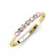 2 - Reina 2.60 mm Pink Tourmaline and Lab Grown Diamond 7 Stone Wedding Band 