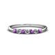 1 - Reina 2.60 mm Amethyst and Lab Grown Diamond 7 Stone Wedding Band 