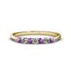 1 - Reina 2.60 mm Amethyst and Lab Grown Diamond 7 Stone Wedding Band 