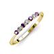 2 - Reina 2.60 mm Amethyst and Lab Grown Diamond 7 Stone Wedding Band 