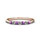 1 - Reina 2.60 mm Amethyst and Lab Grown Diamond 7 Stone Wedding Band 