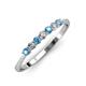 2 - Reina 2.60 mm Blue Topaz and Lab Grown Diamond 7 Stone Wedding Band 