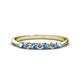 1 - Reina 2.60 mm Blue Topaz and Lab Grown Diamond 7 Stone Wedding Band 