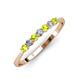 2 - Reina 2.60 mm Peridot and Lab Grown Diamond 7 Stone Wedding Band 