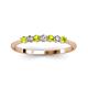 3 - Reina 2.60 mm Peridot and Lab Grown Diamond 7 Stone Wedding Band 