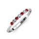 2 - Reina 2.60 mm Red Garnet and Lab Grown Diamond 7 Stone Wedding Band 
