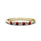 1 - Reina 2.60 mm Red Garnet and Lab Grown Diamond 7 Stone Wedding Band 