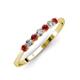 2 - Reina 2.60 mm Red Garnet and Lab Grown Diamond 7 Stone Wedding Band 