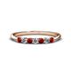 1 - Reina 2.60 mm Red Garnet and Lab Grown Diamond 7 Stone Wedding Band 