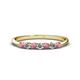1 - Reina 2.60 mm Rhodolite Garnet and Lab Grown Diamond 7 Stone Wedding Band 
