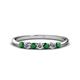 1 - Reina 2.60 mm Emerald and Lab Grown Diamond 7 Stone Wedding Band 