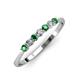 2 - Reina 2.60 mm Emerald and Lab Grown Diamond 7 Stone Wedding Band 