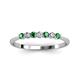 3 - Reina 2.60 mm Emerald and Lab Grown Diamond 7 Stone Wedding Band 