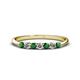 1 - Reina 2.60 mm Emerald and Lab Grown Diamond 7 Stone Wedding Band 
