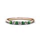 1 - Reina 2.60 mm Emerald and Lab Grown Diamond 7 Stone Wedding Band 