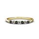 1 - Reina 2.60 mm Black and White Lab Grown Diamond 7 Stone Wedding Band 