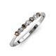 2 - Reina 2.60 mm Smoky Quartz and Lab Grown Diamond 7 Stone Wedding Band 