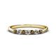 1 - Reina 2.60 mm Smoky Quartz and Lab Grown Diamond 7 Stone Wedding Band 
