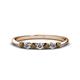1 - Reina 2.60 mm Smoky Quartz and Lab Grown Diamond 7 Stone Wedding Band 