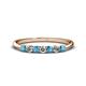 1 - Reina 2.60 mm London Blue Topaz and Lab Grown Diamond 7 Stone Wedding Band 
