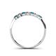 4 - Reina 2.60 mm Blue and White Lab Grown Diamond 7 Stone Wedding Band 