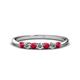 1 - Reina 2.60 mm Ruby and Lab Grown Diamond 7 Stone Wedding Band 