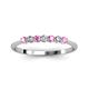 3 - Reina 2.60 mm Pink Sapphire and Lab Grown Diamond 7 Stone Wedding Band 
