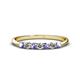 1 - Reina 2.60 mm Tanzanite and Lab Grown Diamond 7 Stone Wedding Band 