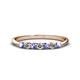 1 - Reina 2.60 mm Tanzanite and Lab Grown Diamond 7 Stone Wedding Band 