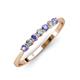 2 - Reina 2.60 mm Tanzanite and Lab Grown Diamond 7 Stone Wedding Band 