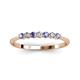 3 - Reina 2.60 mm Tanzanite and Lab Grown Diamond 7 Stone Wedding Band 