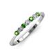 2 - Reina 2.60 mm Green Garnet and Lab Grown Diamond 7 Stone Wedding Band 