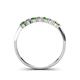 4 - Reina 2.60 mm Green Garnet and Lab Grown Diamond 7 Stone Wedding Band 