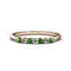 1 - Reina 2.60 mm Green Garnet and Lab Grown Diamond 7 Stone Wedding Band 