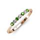 2 - Reina 2.60 mm Green Garnet and Lab Grown Diamond 7 Stone Wedding Band 