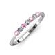 2 - Reina 2.60 mm Pink Tourmaline and Lab Grown Diamond 7 Stone Wedding Band 