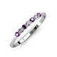2 - Reina 2.60 mm Amethyst and Lab Grown Diamond 7 Stone Wedding Band 