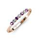 2 - Reina 2.60 mm Amethyst and Lab Grown Diamond 7 Stone Wedding Band 