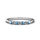 1 - Reina 2.60 mm Blue Topaz and Lab Grown Diamond 7 Stone Wedding Band 