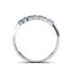 4 - Reina 2.60 mm Blue Topaz and Lab Grown Diamond 7 Stone Wedding Band 