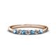 1 - Reina 2.60 mm Blue Topaz and Lab Grown Diamond 7 Stone Wedding Band 
