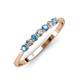 2 - Reina 2.60 mm Blue Topaz and Lab Grown Diamond 7 Stone Wedding Band 