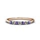 1 - Reina 2.60 mm Iolite and Lab Grown Diamond 7 Stone Wedding Band 