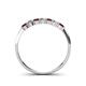 4 - Reina 2.60 mm Red Garnet and Lab Grown Diamond 7 Stone Wedding Band 