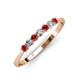 2 - Reina 2.60 mm Red Garnet and Lab Grown Diamond 7 Stone Wedding Band 