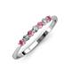2 - Reina 2.60 mm Rhodolite Garnet and Lab Grown Diamond 7 Stone Wedding Band 