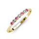 2 - Reina 2.60 mm Rhodolite Garnet and Lab Grown Diamond 7 Stone Wedding Band 
