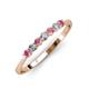 2 - Reina 2.60 mm Rhodolite Garnet and Lab Grown Diamond 7 Stone Wedding Band 