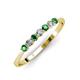 2 - Reina 2.60 mm Emerald and Lab Grown Diamond 7 Stone Wedding Band 